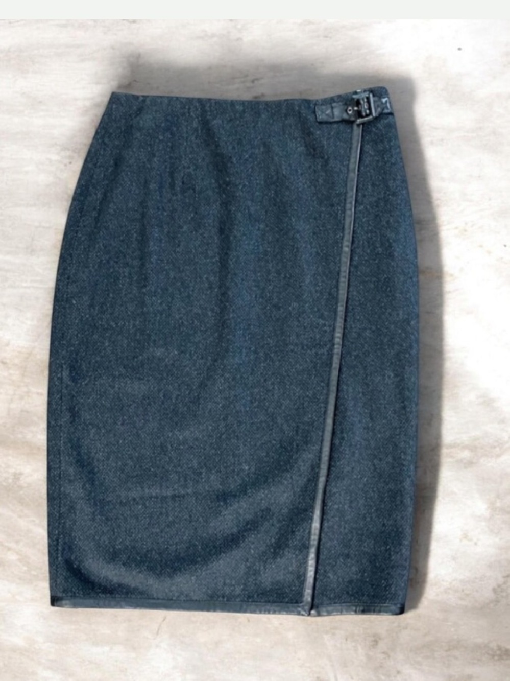Danier Wool Blend Leather Pencil Skirt Size 12